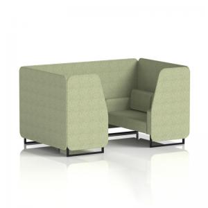 Brixworth 4 Seater Booth With Black Legs In Rivet Fabric - Burnish