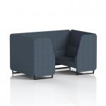 Brixworth 4 Seater Booth With Black Legs In Rivet Fabric - Crucible Panels And Sofa SF000994