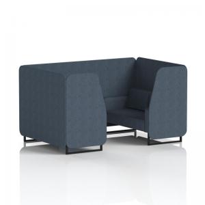 Brixworth 4 Seater Booth With Black Legs In Rivet Fabric - Crucible
