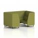 Brixworth 4 Seater Booth With Black Legs In Rivet Fabric - Olive Panels And Sofa SF000995