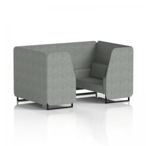 Brixworth 4 Seater Booth With Black Legs In Rivet Fabric - Prime