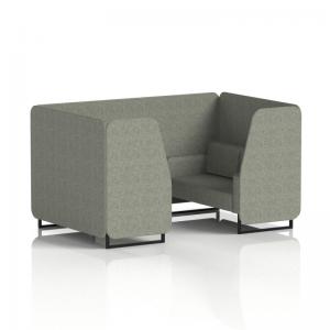 Brixworth 4 Seater Booth With Black Legs In Rivet Fabric - Vitreous