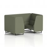 Brixworth 4 Seater Booth With Black Legs In Main Line Flax Fabric - Monument Panels And Sofa SF001005