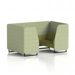 Brixworth 4 Seater Booth With Black Legs In Rivet Fabric - Burnish Panels And Olive Sofa SF001022