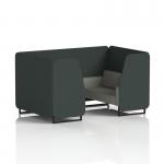 Brixworth 4 Seater Booth With Black Legs In Rivet Fabric - Charcoal Panels And Vitreous Sofa SF001023