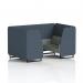 Brixworth 4 Seater Booth With Black Legs In Rivet Fabric - Crucible Panels And Prime Sofa SF001024