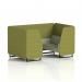 Brixworth 4 Seater Booth With Black Legs In Rivet Fabric - Olive Panels And Burnish Sofa SF001025