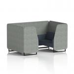 Brixworth 4 Seater Booth With Black Legs In Rivet Fabric - Prime Panels And Crucible Sofa SF001026