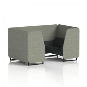 Brixworth 4 Seater Booth With Black Legs In Rivet Fabric - Vitreous