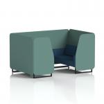 Brixworth 4 Seater Booth With Black Legs In Sumi Fabric - Handa Panels And Uto Sofa SF001046