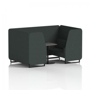 Brixworth 4 Seater Booth With Black Legs And Black Table With Black