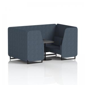 Brixworth 4 Seater Booth With Black Legs And Black Table With Black