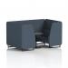 Brixworth 4 Seater Booth With Black Legs And Black Table With Black Leg In Rivet Fabric - Crucible Panels And Sofa SF001054