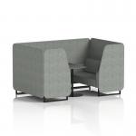 Brixworth 4 Seater Booth With Black Legs And Black Table With Black Leg In Rivet Fabric - Prime Panels And Sofa SF001056