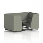 Brixworth 4 Seater Booth With Black Legs And Black Table With Black Leg In Rivet Fabric - Vitreous Panels And Sofa SF001057