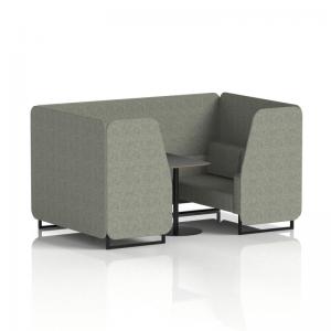 Brixworth 4 Seater Booth With Black Legs And Black Table With Black