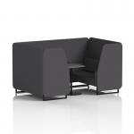 Brixworth 4 Seater Booth With Black Legs And Black Table With Black Leg In X2 Fabric - Arithmetic Panels And Sofa SF001058