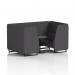 Brixworth 4 Seater Booth With Black Legs And Black Table With Black Leg In X2 Fabric - Arithmetic Panels And Sofa SF001058