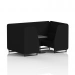 Brixworth 4 Seater Booth With Black Legs And Black Table With Black Leg In X2 Fabric - Diameter Panels And Sofa SF001060