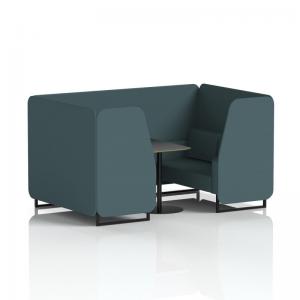 Brixworth 4 Seater Booth With Black Legs And Black Table With Black