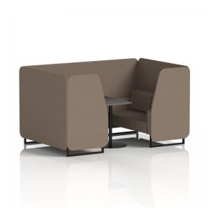 Brixworth 4 Seater Booth With Black Legs And Black Table With Black