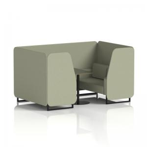 Brixworth 4 Seater Booth With Black Legs And Black Table With Black