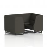 Brixworth 4 Seater Booth With Black Legs And Black Table With Black Leg In Main Line Flax Fabric - Temple Panels And Sofa SF001067