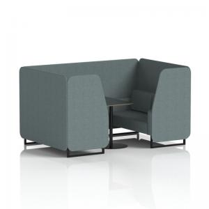 Brixworth 4 Seater Booth With Black Legs And Black Table With Black