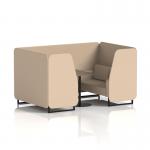 Brixworth 4 Seater Booth With Black Legs And Black Table With Black Leg In Synergy Fabric - Affix Panels And Sofa SF001070