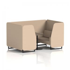Brixworth 4 Seater Booth With Black Legs And Black Table With Black