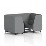 Brixworth 4 Seater Booth With Black Legs And Black Table With Black Leg In Synergy Fabric - Partner Panels And Sofa SF001074