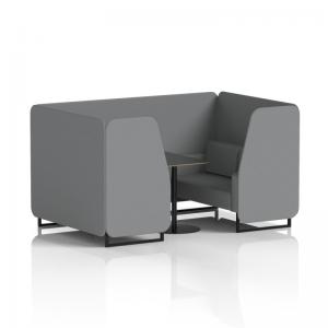 Brixworth 4 Seater Booth With Black Legs And Black Table With Black