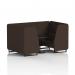 Brixworth 4 Seater Booth With Black Legs And Black Table With Black Leg In Synergy Fabric - Wed Panels And Sofa SF001075