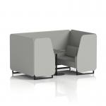 Brixworth 4 Seater Booth With Black Legs And Black Table With Black Leg In Sumi Fabric - Tokyo Panels And Sofa SF001079