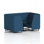 Brixworth 4 Seater Booth With Black Legs And Black Table With Black Leg In Sumi Fabric - Uto Panels And Sofa SF001080