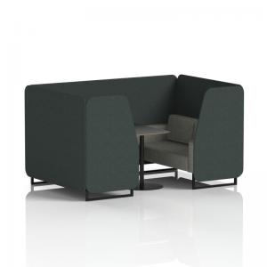 Brixworth 4 Seater Booth With Black Legs And Black Table With Black