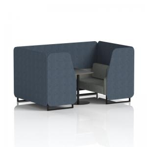 Brixworth 4 Seater Booth With Black Legs And Black Table With Black