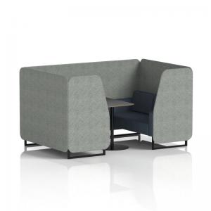 Brixworth 4 Seater Booth With Black Legs And Black Table With Black