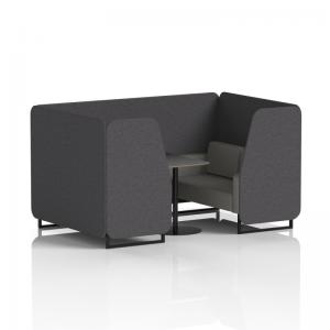 Brixworth 4 Seater Booth With Black Legs And Black Table With Black