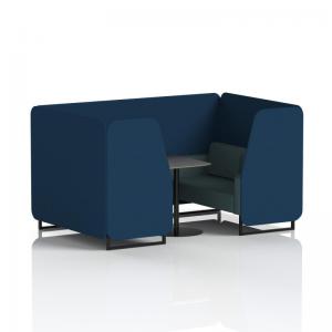 Brixworth 4 Seater Booth With Black Legs And Black Table With Black