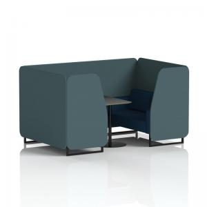 Brixworth 4 Seater Booth With Black Legs And Black Table With Black