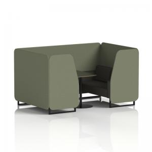 Brixworth 4 Seater Booth With Black Legs And Black Table With Black