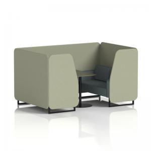 Brixworth 4 Seater Booth With Black Legs And Black Table With Black