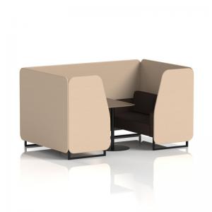 Brixworth 4 Seater Booth With Black Legs And Black Table With Black