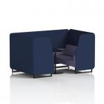 Brixworth 4 Seater Booth With Black Legs And Black Table With Black Leg In Synergy Fabric - Alike Panels And Order Sofa SF001101