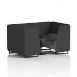 Brixworth 4 Seater Booth With Black Legs And Black Table With Black Leg In Synergy Fabric - Mix Panels And Partner Sofa SF001102