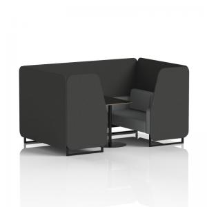 Brixworth 4 Seater Booth With Black Legs And Black Table With Black