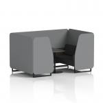 Brixworth 4 Seater Booth With Black Legs And Black Table With Black Leg In Synergy Fabric - Partner Panels And Mix Sofa SF001104