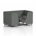 Brixworth 4 Seater Booth With Black Legs And Black Table With Black Leg In Sumi Fabric - Kobe Panels And Tokyo Sofa SF001107