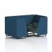 Brixworth 4 Seater Booth With Black Legs And Black Table With Black Leg In Sumi Fabric - Uto Panels And Handa Sofa SF001110